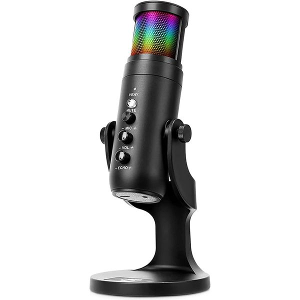 Hubiuyo Microphone, Condenser Microphone, USB Microphone, PC Microphone, Tabletop Microphone, Unidirectional Echo Function, Meetings, Games, Commentary Microphone, For Tablets, PC Recording