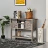 Freestanding Sideboard Buffet Table with 4 Large Storage Compartments, Grey