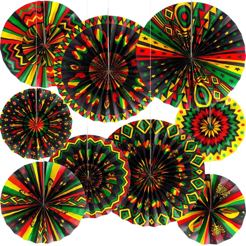 Outus Black History Month Decorations Paper Fans Juneteenth Hanging ...