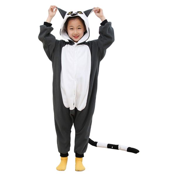 Livelycos Lemur Onesie Kids Animal Cosplay Costume 6 Years