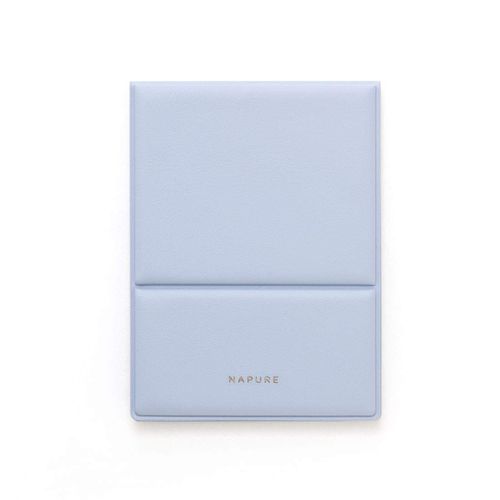Napure HF01P-BL Folding Mirror with Pocket, S Size, Gray Blue, Folding Mirror