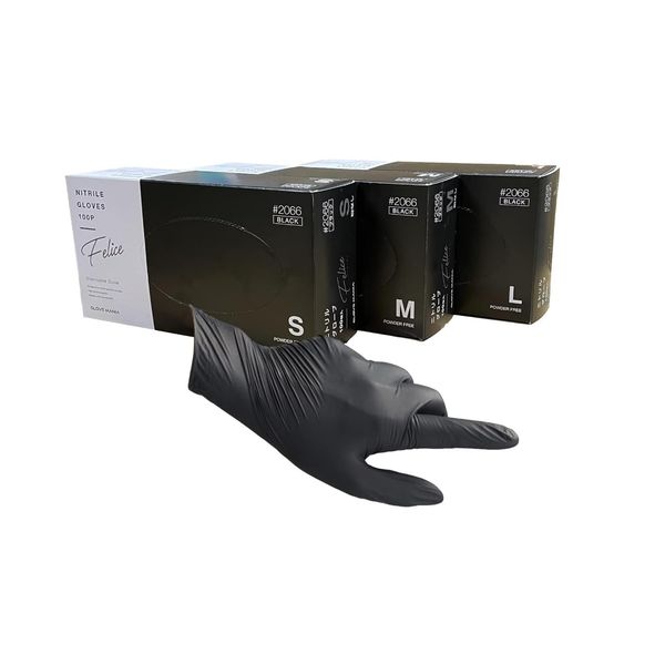 Felice Kawanishi Industry #2066 Nitrile Disposable Gloves, Powder Free, 100 Count SS