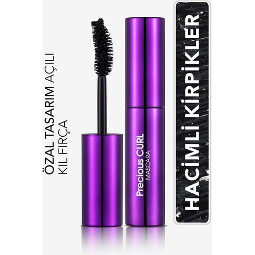 -Kıvırıcı ve Dolgunlaştırıcı Oval Fırçalı Precious Curl Maskara (LF71 Siyah) 8690604197576