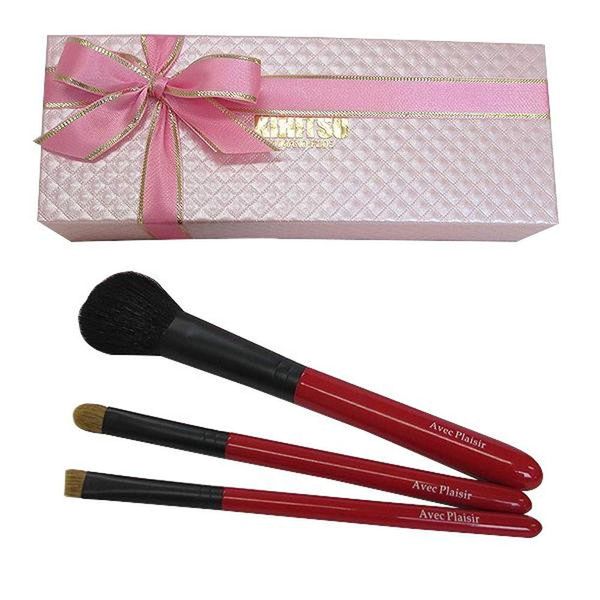 KIHITSU Kumano Brush Set of 3 Red Shaft Long Shaft RL-001