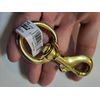 Solid brass bolt action swivel eye snap hook. 3 5/8" long with 1" swivel eyelet