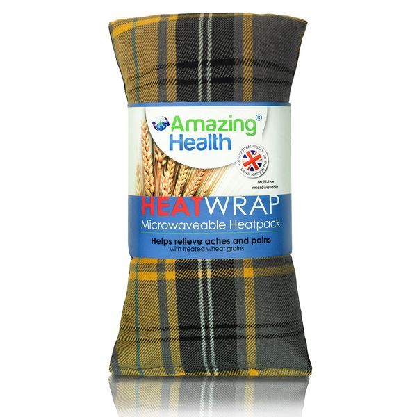 Amazing Health Wheat Bags Microwavable – Hot and Cold Pack for Men and Women - Microwave Heat Pad with Natural Wheat – Heat Pack Cotton Tartan Microwave Wheat Bag (Lavender, Yellow Tartan)