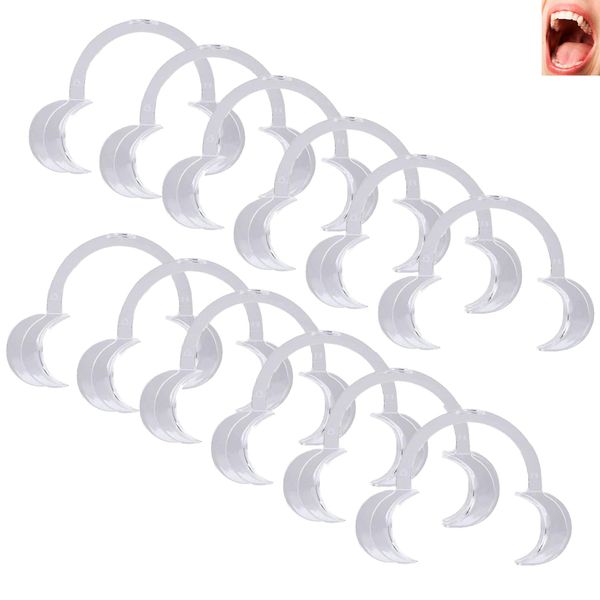 12 Pcs Mouth Opener Cheek Retractors Clip On Teeth Mouth Opener for Teeth Whitening Mouth Guard for Teeth Whitening Replacement Teeth C-Shape Cheek Lip Retractors for Open Mouth Game