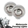 Motorcycle Passing Light Angel Eye Headlight Lamp For Bobber Chopper Cruiser