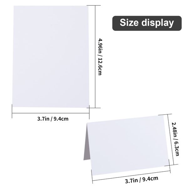 Place Cards for Table Setting - 50 Pack White Blank Tent Place Cards for Weddings,Table Seating Cards,Name Tents Placecards 3.7" x 2.48"(folded)