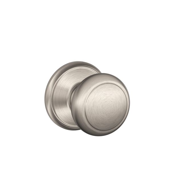 Schlage F10AND619 Andover Door Knob Hall & Closet Passage Handle, Satin Nickel, Standard