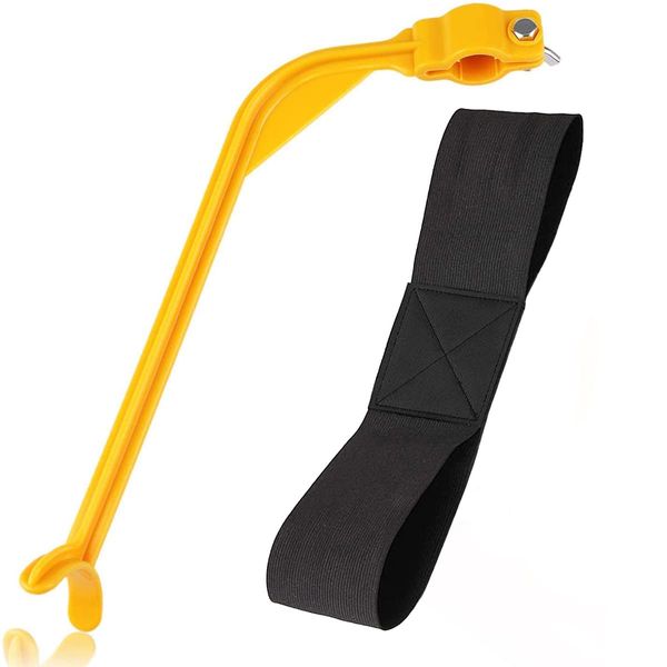 HIDEWALKER 2 Pcs Golf Training Aids Set Beginner Swing Alignment Corrector Golf Swing Plane Training Aid Arm Band And Wrist Stick for Men Women Kids (Yellow)