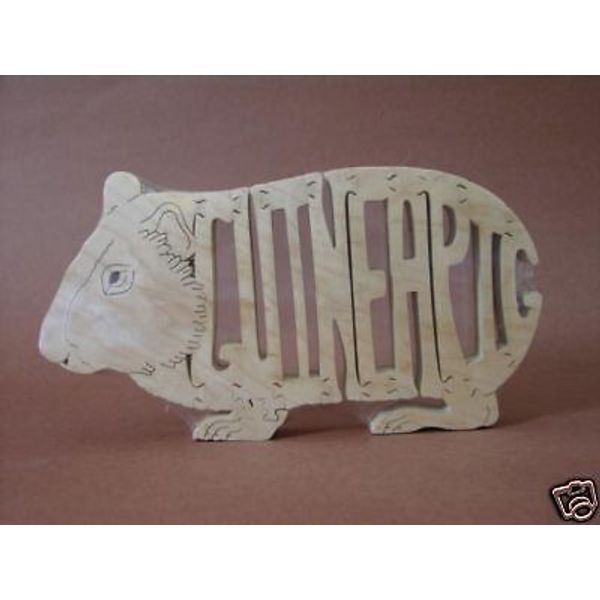 Guinea Pig Wooden Scroll Saw Puzzle Amish Made Toy NEW Figurine Art