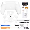 eXtremeRate Back Paddles Programable RISE4 V3 Remap Kit for PS5 Controller BDM-030 040 050, Upgrade Board White Redesigned Bottom Shell 4 Back Buttons Set for PS5 Controller - NO Controller