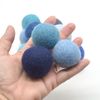 Oriental Direct 100% Wool Felt Balls - 4cm, 12 Assorted Blue, All Ages, Crafting Material