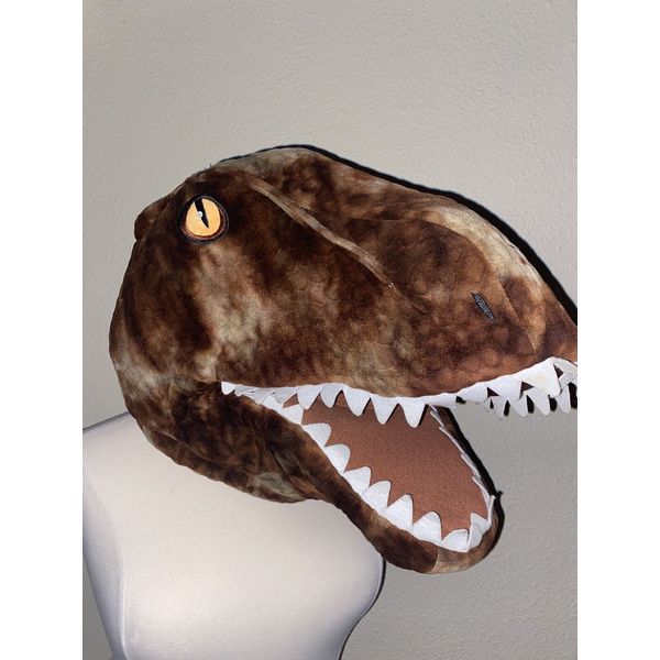 Dan Dee Dinosaur Plush Head Halloween Mask T-Rex Brown