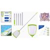 Pool Skimmer Net Ultra-Fine Mesh Adjustable Pole For Inground & Above Ground Use