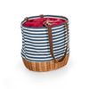 Coronado Blue and White Stripe Canvas & Willow Basket Tote
