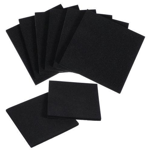 Adhesive Foam Padding, 8Pcs Closed Cell Foam Sheet, 1/4" Thick, 4" x 4" Foams Padding Sheets with Adhesive Backing, Neoprene Rubber Pad, Self Stick Insulation Anti Vibration Pads, Anti-Slip Pad(Black)