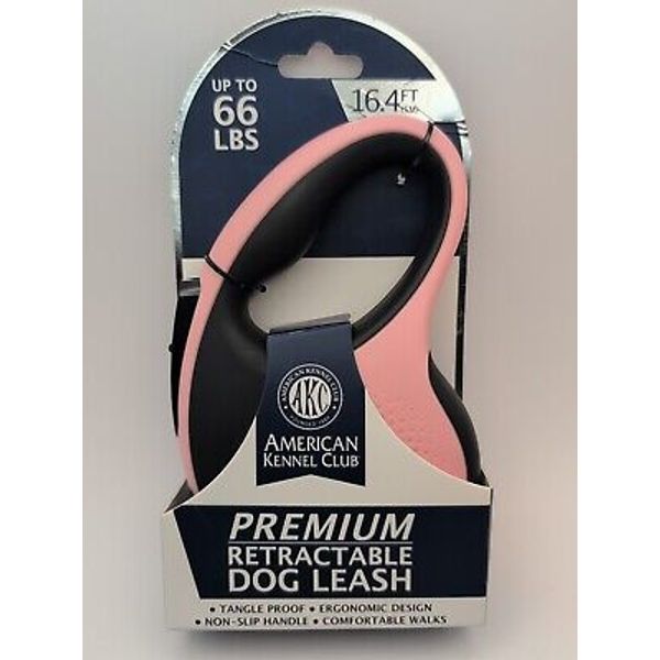 American Kennel Club Premium Retractable Dog Leash for Pets Up to 66 lbs