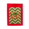 Chevron Stripe Holly Accented W Monogram Garden Flag