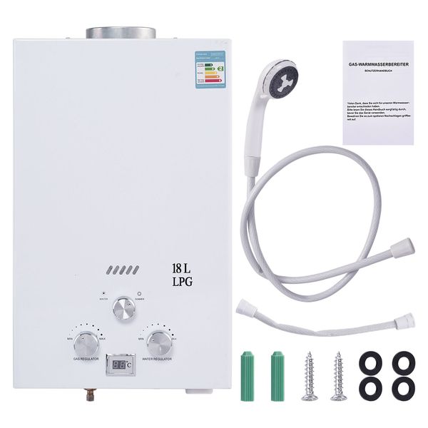 18L Tankless LPG Liquid Propane Gas Hot Water Heater On-Demand Water Boiler