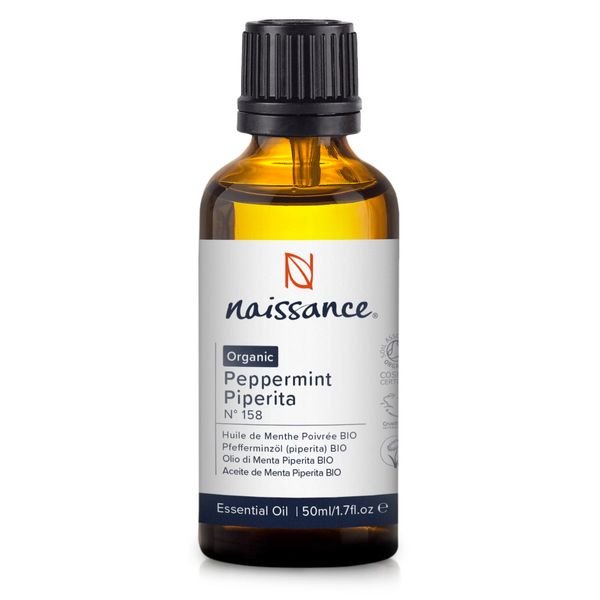 Naissance Peppermint Oil Organic (No. 158) - 50 ml - Mentha Piperita - 100% Pure Field Mint Essential Oil - Mint Oil for Natural Cosmetics, Aromatherapy, Oil Burner - Fragrance Oil for Aroma Diffuser