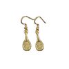 Gold Plated Tennis Racquet Earrings