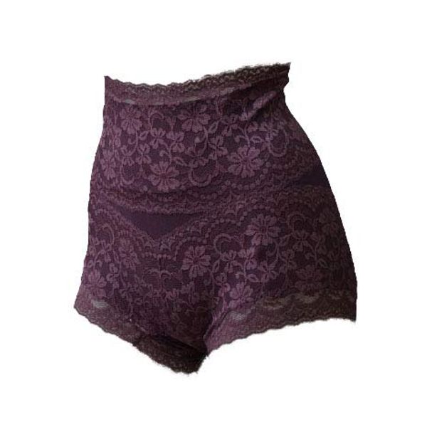 Inner Shop Leeds 1046 Lacey High Waist Shorts Girdle Available in sizes M - 5L, red (wine)