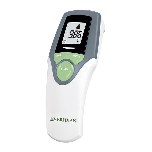 Veridian Healthcare Infrared Thermometer | Forehead Measurements | 1-Second Readout | Hygienic Non-Contact | Whole Family Care | 3-Year Warranty