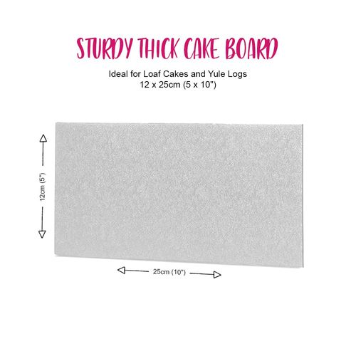 Anniversary House 10-inch Cake Board for Yule Log Silver, Pack of 1, Loaf Cake Board, Individually Wrapped, Sturdy Fibre Square Cake Board, LCW10S