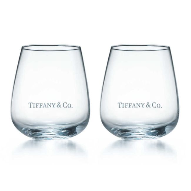 Tiffany Tiffany & Co Glass Tumbler Set, Logo, Pair of 2, 7.8 fl oz (200 ml)