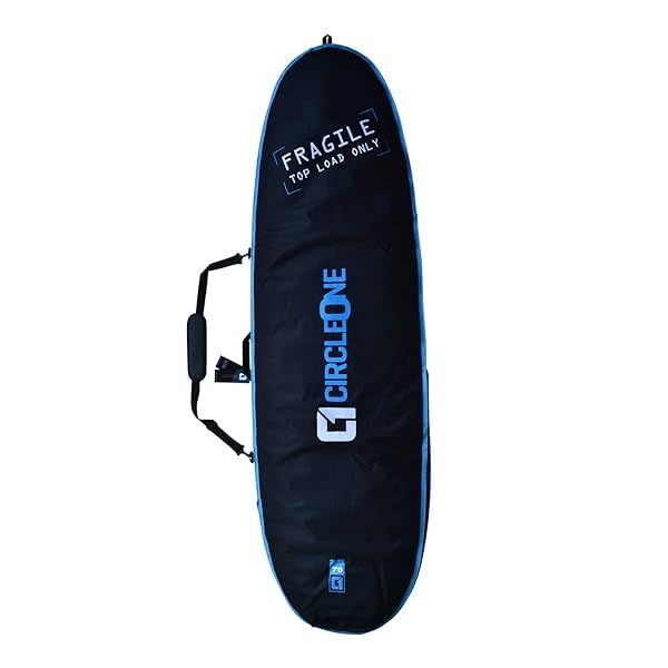 Circle One | Surfboard Bag 6ft 6inch Long | Thick Padded Durable Foam Padding | Handle and Shoulder Strap | Red