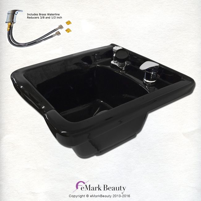 Shampoo Bowl Black ABS Plastic Salon and Spa Hair Sink Beauty Salon Equipment TLC-B11