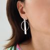 Long Circle 925 Sterling Silver Stick Drop Earrings
