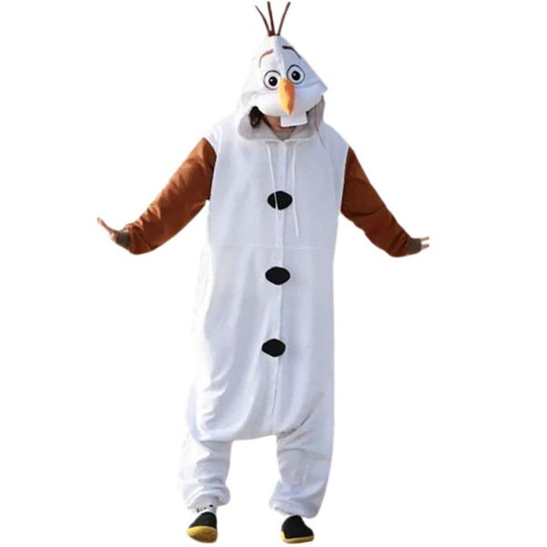 [SCLYX] Olaf Cosplay Adult Olaf Kigurumi Costume Olaf Room Wear Olaf Pajamas Halloween Costume, Adult Costume, Unisex Women Men Event Costume #20519 (L)