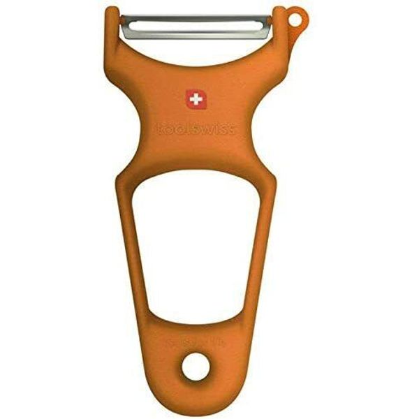 TOOLSWISS Clasinox Stainless Steel Blade Vegetable-Potato Peeler - Orange- Swiss