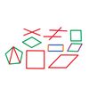 LEARNING ADVANTAGE GeoStix Basic Set - 80 Construction Sticks - 24 Activity Cards - 2 Protractors - Build 2D Shapes and Measure Angles - Teach Geometry with Construction