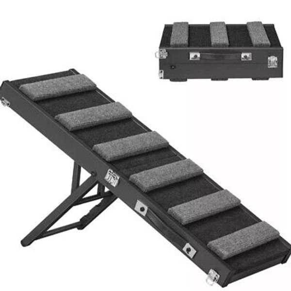 Dog Ramp, Folding Portable Pet Ramp for Small Dogs, Adjustable from 9.5" to 21”