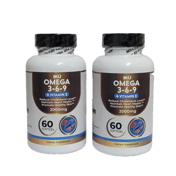 OMEGA 3-6-9 + Vitamin E- 120 Soft Gels- 2000mg