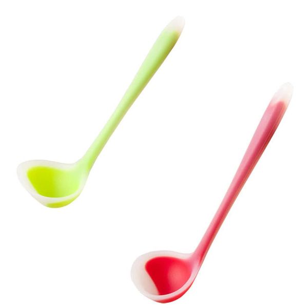 2 Pcs Soup Ladle Spoon Silicone Ladle Spoon Seamless & Nonstick Kitchen Ladles for Soup Chili Gravy Salad Dressing and Pancake Batter