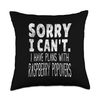 Sorry I Can't I Have Plans With Raspberry Popovers Throw Pillow