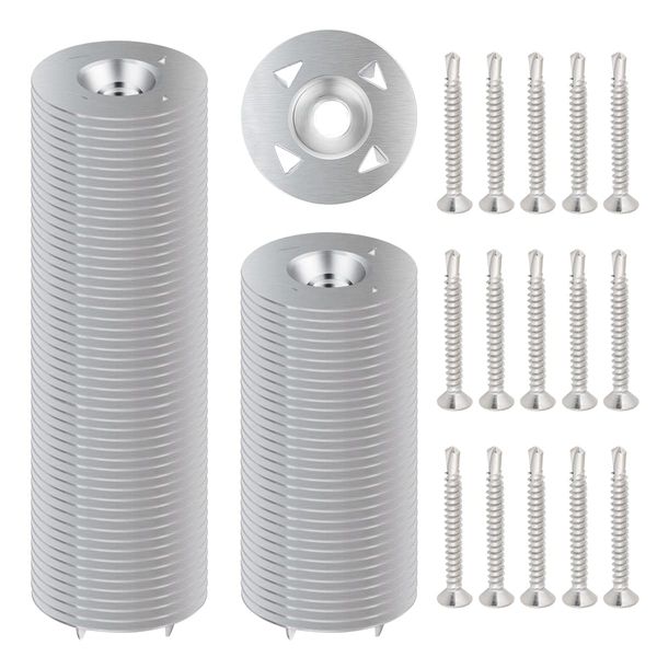 200Pcs Fastener Kit Board Hardware Set for Foam Board,100Pcs 1-1/8 Inch Galvanized Steel Washers for Installation and 100Pcs Stainless Steel Screws for Fastening