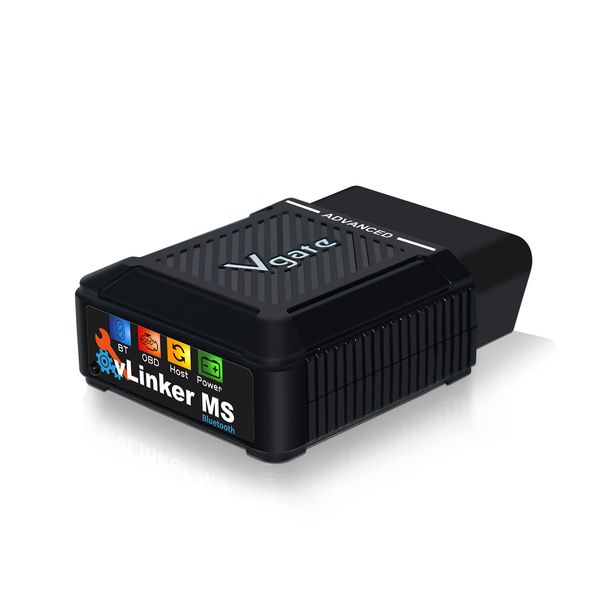 Vgate vLinker MS Bluetooth MFI OBD2 Diagnostic Tool Fault Code Reader OBDII Compatible Car Adapter Check Engine Light for iOS, Android and Windows