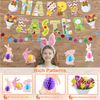AUXHCYL Happy Easter Banner, Easter Bunting Decorations, Easter Tree Decorations, Easter Table Decorations, 3D Easter Honeycomb Decorations for Easter Party, Easter Egg Hunt Decorations