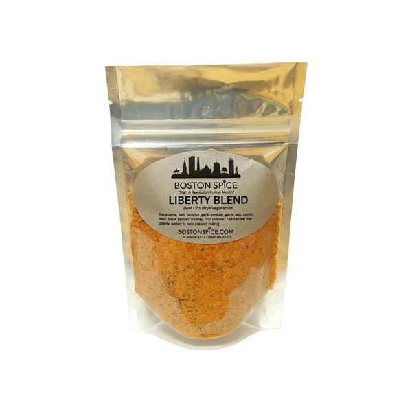 Boston Spice Liberty Blend Handmade Gourmet Seasoning Mix For French Fries Hamburgers Steaks Beef Pork Ribs Rib Chicken Wings Legs Poultry Barbecue Smoker BBQ Grilled Dry Rub 1/2 Cup 2.6oz/74g