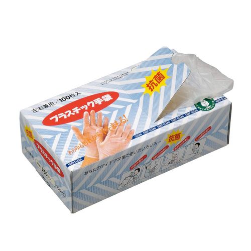 Otafuku Glove Disposable Gloves, Vinyl Chloride, Antibacterial, Powderless, #250 M, Pack of 100