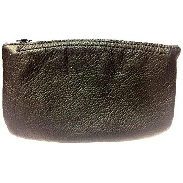 EA Carey Black Leather Full Size Pipe Product Pouch with Zipper