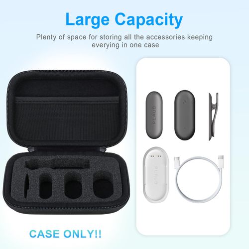 BOVKE Travel Case Compatible with PLAUD NotePin AI Voice Recorder, Portable Lightweight Plaud NotePin Organizer Carrying Case with Foam Slots and Mesh Pocket fits Plaud Accessories, Black