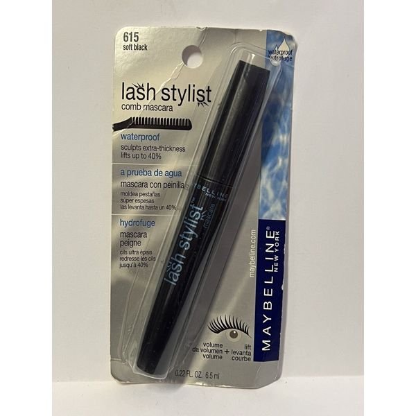 Maybelline New York Lash Stylist Comb Mascara, 615 Soft Black, 0.22 fl oz