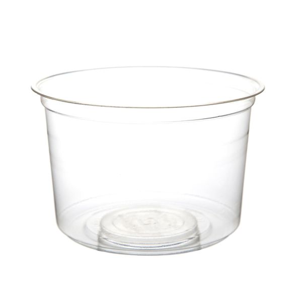 Eco-Products Clear Plastic Disposable Round Deli Container, Eco-Friendly Compostable PLA Plastic Food Container, 16 oz, Case of 500